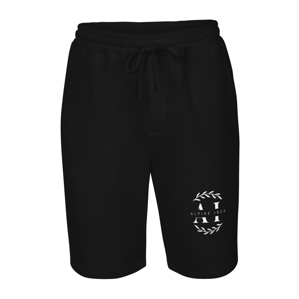 A.I Fleece Shorts — Obsidian · Crest leg print