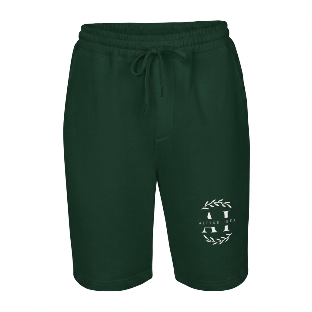 A.I Fleece Shorts — Deep Forest · Crest leg print