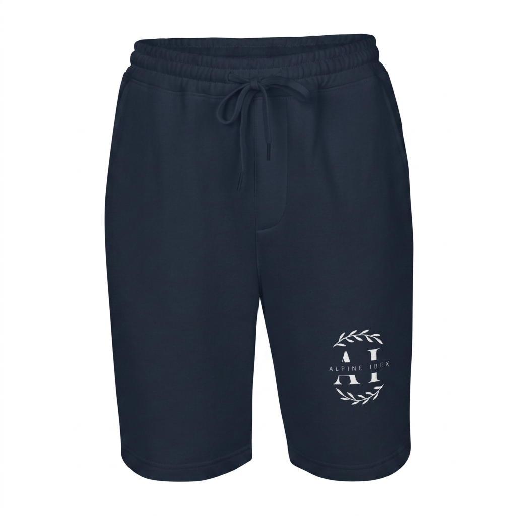 A.I Fleece Shorts — Midnight Navy · Crest leg print
